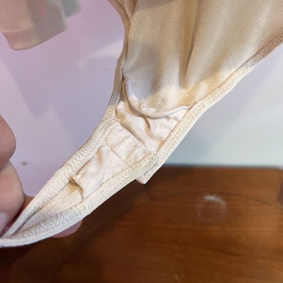 Free People Beige Turnt Crossover Bodysuit Blossom Pearl L Women Classic Minimal - Picture 7 of 9